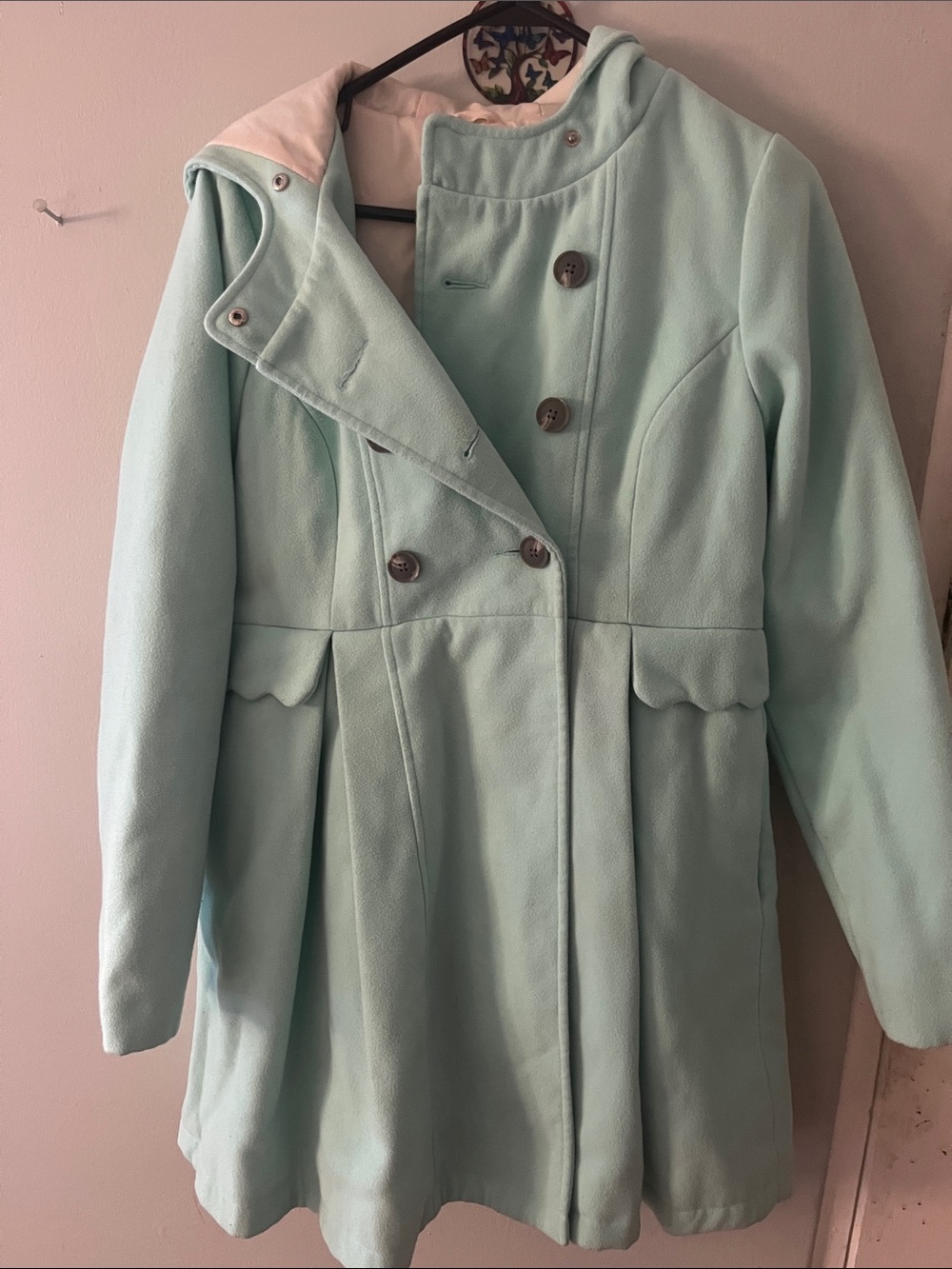 Cat & Jack Mint Green Hooded Peacoat